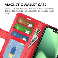 iPhone 17 Pro Max Hoesje - MobyDefend Wallet Book Case (Sluiting Achterkant) - Rood
