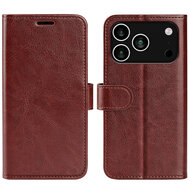 iPhone 17 Pro Max Hoesje - MobyDefend Wallet Book Case (Sluiting Achterkant) - Bruin