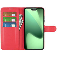 iPhone 17 Pro Max Hoesje - MobyDefend Kunstleren Wallet Book Case (Sluiting Voorkant) - Rood