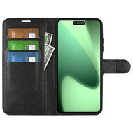 iPhone 17 Pro Max Hoesje - MobyDefend Kunstleren Wallet Book Case (Sluiting Voorkant) - Zwart