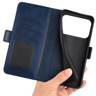 iPhone 17 Pro Max Hoesje - MobyDefend Luxe Wallet Book Case (Sluiting Zijkant) - Blauw