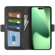 iPhone 17 Pro Max Hoesje - MobyDefend Luxe Wallet Book Case (Sluiting Zijkant) - Zwart
