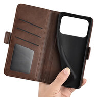 iPhone 17 Pro Max Hoesje - MobyDefend Luxe Wallet Book Case (Sluiting Zijkant) - Bruin