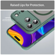 iPhone 17 Pro Max Hoesje - MobyDefend MagSafe Case Mat Transparant Met Gekleurde Rand - Groen