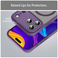 iPhone 17 Pro Max Hoesje - MobyDefend MagSafe Case Mat Transparant Met Gekleurde Rand - Paars