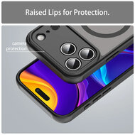 iPhone 17 Pro Max Hoesje - MobyDefend MagSafe Case Mat Transparant Met Gekleurde Rand - Zwart