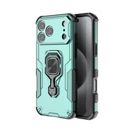 iPhone 17 Pro Max Hoesje - MobyDefend Dubbelgelaagde Pantsercase Met Standaard - Turquoise