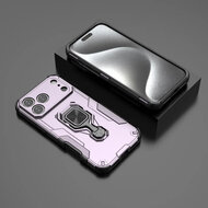 iPhone 17 Pro Max Hoesje - MobyDefend Dubbelgelaagde Pantsercase Met Standaard - Roze