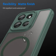 Motorola Moto G86 Hoesje - MobyDefend MagSafe Case Mat Transparant Met Gekleurde Rand - Groen