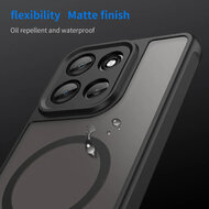 Motorola Moto G86 Hoesje - MobyDefend MagSafe Case Mat Transparant Met Gekleurde Rand - Zwart