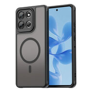 Motorola Moto G86 Hoesje - MobyDefend MagSafe Case Mat Transparant Met Gekleurde Rand - Zwart