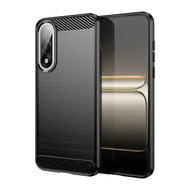 OnePlus Nord 5 Hoesje - MobyDefend TPU Backcover - Geborstelde Metaal &amp; Carbon-Look - Zwart