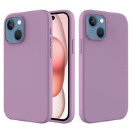iPhone 15 Hoesje - MobyDefend Matte Siliconen Backcover - Paars