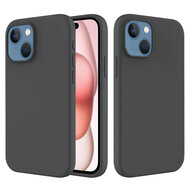 iPhone 15 Hoesje - MobyDefend Matte Siliconen Backcover - Zwart