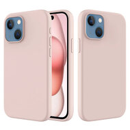 iPhone 15 Hoesje - MobyDefend Matte Siliconen Backcover - Roze