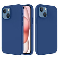 iPhone 15 Hoesje - MobyDefend Matte Siliconen Backcover - Blauw