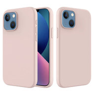 iPhone 14 Hoesje - MobyDefend Matte Siliconen Backcover - Roze