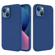 iPhone 14 Hoesje - MobyDefend Matte Siliconen Backcover - Blauw