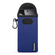 Hoesje voor Google Pixel 10 Pro XL - MobyDefend Neopreen Pouch Met Karabijnhaak - Insteekhoesje - Riemlus Hoesje - Blauw