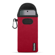Hoesje voor Google Pixel 10 / Google Pixel 10 Pro - MobyDefend Neopreen Pouch Met Karabijnhaak - Insteekhoesje - Riemlus Hoesje - Rood