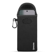 Hoesje voor Google Pixel 10 / Google Pixel 10 Pro - MobyDefend Neopreen Pouch Met Karabijnhaak - Insteekhoesje - Riemlus Hoesje - Zwart