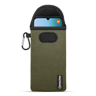 Hoesje voor Xiaomi Redmi 15C 4G - MobyDefend Neopreen Pouch Met Karabijnhaak - Insteekhoesje - Riemlus Hoesje - Groen