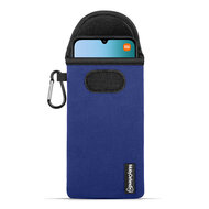Hoesje voor Xiaomi Redmi 15C 4G - MobyDefend Neopreen Pouch Met Karabijnhaak - Insteekhoesje - Riemlus Hoesje - Blauw