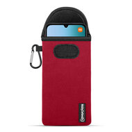 Hoesje voor Xiaomi Redmi 15C 4G - MobyDefend Neopreen Pouch Met Karabijnhaak - Insteekhoesje - Riemlus Hoesje - Rood