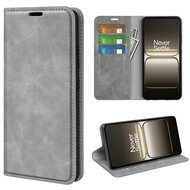 OnePlus Nord 5 Hoesje - MobyDefend Luxe Wallet Bookcase (Magnetische Sluiting) - Grijs