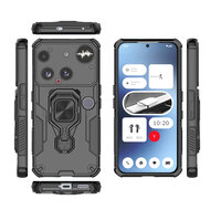 Nothing Phone (3) Hoesje - MobyDefend Dubbelgelaagde Pantsercase Met Standaard - Zwart