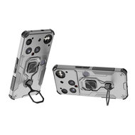 Nothing Phone (3) Hoesje - MobyDefend Dubbelgelaagde Pantsercase Met Standaard - Zilvergrijs