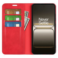 OnePlus Nord CE 5 Hoesje - MobyDefend Luxe Wallet Bookcase (Magnetische Sluiting) - Rood