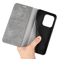 Xiaomi Redmi 15C 5G Hoesje - MobyDefend Luxe Wallet Bookcase (Magnetische Sluiting) - Grijs