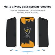2-Pack MobyDefend iPhone 17 Pro Screenprotectors - Matte Privacy Glass Screensavers