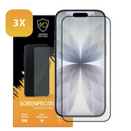 3-Pack iPhone 17 Screenprotectors - MobyDefend Screensavers Met Zwarte Randen - Gehard Glas 