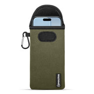 Hoesje voor iPhone Air - MobyDefend Neopreen Pouch Met Karabijnhaak - Insteekhoesje - Riemlus Hoesje - Groen
