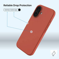 iPhone 16 Hoesje - MobyDefend Matte Siliconen Backcover - Terracotta