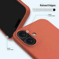 iPhone 16 Hoesje - MobyDefend Matte Siliconen Backcover - Terracotta