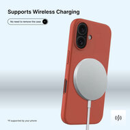 iPhone 16 Hoesje - MobyDefend Matte Siliconen Backcover - Terracotta