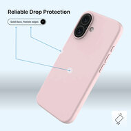 iPhone 16 Hoesje - MobyDefend Matte Siliconen Backcover - Roze