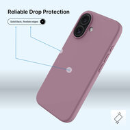 iPhone 16 Hoesje - MobyDefend Matte Siliconen Backcover - Paars
