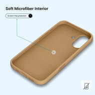 iPhone 16 Hoesje - MobyDefend Matte Siliconen Backcover - Licht Oker