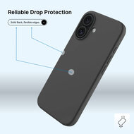 iPhone 16 Hoesje - MobyDefend Matte Siliconen Backcover - Zwart