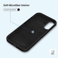 iPhone 16 Hoesje - MobyDefend Matte Siliconen Backcover - Zwart