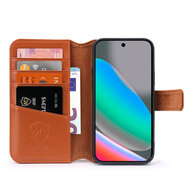 Google Pixel 10 / Google Pixel 10 Pro Hoesje - Luxe Leren MobyDefend Wallet Bookcase - Bruin