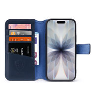 iPhone 17 Hoesje - Luxe Leren MobyDefend Wallet Bookcase - Blauw