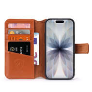 iPhone 17 Hoesje - Luxe Leren MobyDefend Wallet Bookcase - Bruin