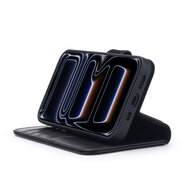 iPhone 17 Pro Hoesje - Luxe Leren MobyDefend Wallet Bookcase - Zwart