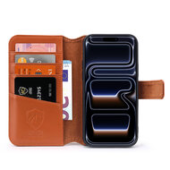 iPhone 17 Pro Hoesje - Luxe Leren MobyDefend Wallet Bookcase - Bruin