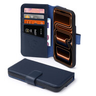 iPhone 17 Pro Max Hoesje - Luxe Leren MobyDefend Wallet Bookcase - Blauw
